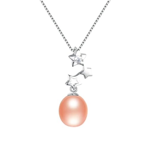Pendentif étoile en zircon et perles d'eau douce authentiques de prestige