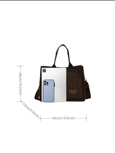 Image of Cherry Tote Bag for Women Canvas Patched Purse Cute Shoulder Bag Multi-Pocket Satchel Handbag for work travel