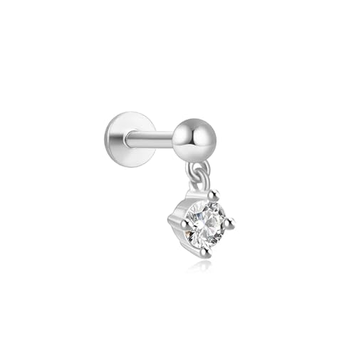 Boucles d'oreilles stud chain drop anti-irritation pour lobe percé