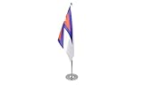 Uso : Decoracion de Interior AZ FLAG Bandera de Mesa de Lujo de Nepal 22x15cm en Raso - BANDEROLA de DESPACHO NEPALÍ 15 x 22 cm