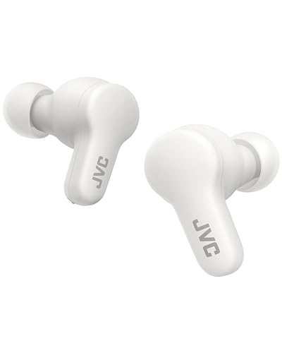 JVC Auriculares Inalámbricos Gumy con Bluetooth 5.3   True Wireless, Recubrimiento Elástico, 24 Horas de Batería, 3 Modos de Sonido, Resistencia a Salpicaduras iPX4, HA Z77T W (Blanco)