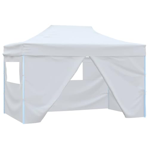 Genérico Carpa Plegable Profesional con 4 Paredes Acero Blanco 280x410x315 cm,Casa y jardín,Jardín,Artículos de Exterior,Estructuras de Exteriores,Carpas y cenadores-48900