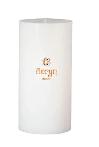 Image of Floryn Decor White Pillar Candles Set of 2 | Smokeless | Odourless | Dripless | Long Burning Candle (Combo of 2) (2 by 6 inches)