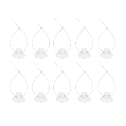 CAPASTEC Aquarium Suction Cups, Clear Suction Cups with 20 Zip Ties, Suction Cups Airline Tubing Holder, Aquarium Sucker Fish Tank Accessories, 0.98