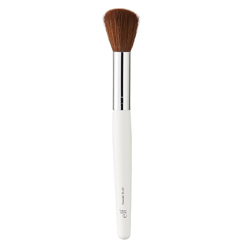 Image of e.l.f. Powder Brush, Versatile Make-up Brush for Powder, Blusher & Bronzer, Creates a Sculpted Look, Made with Synthetic Bristles, Vegan & Cruelty-Free