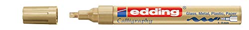 Edding e-755 - Rotulador permanente para vidrio, metal, plástico y papel, color dorado