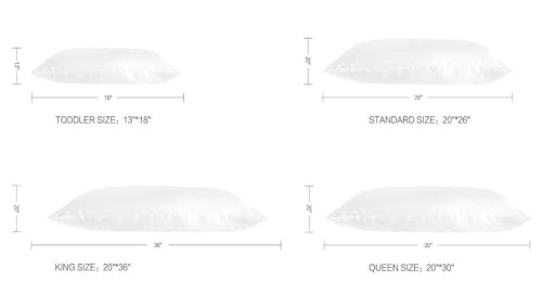 Image of JUWENIN,Silky Satin Pillowcases, Soft and Luxury, Pack of 2, Hidden Zipper (Queen, Silver)