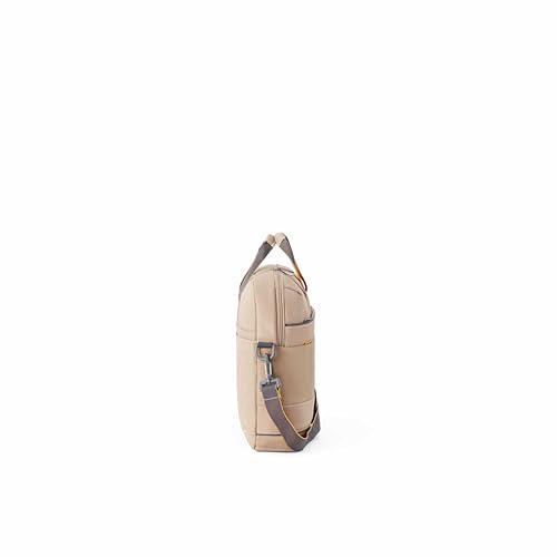 Image of American Tourister Urban Biz Office Briefcase | 2 Compartments | Front Quick-Access Pocket | Messenger Bag for Business | Adjustable & Detachable Shoulder Strap | Beige
