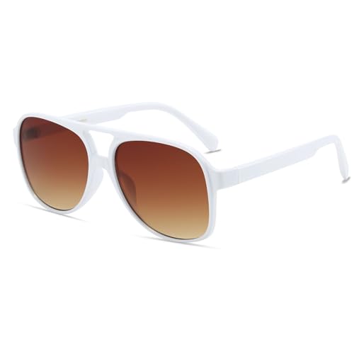 Image of Freckles Mark Vintage Retro 70s Sunglasses for Women Men Classic Large Square Aviator Trendy Glasses
