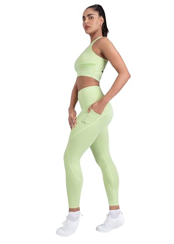 Image of STRCH Nylon High Waist No-Roll Leggings for Women- Secure fit, Leggings for Gym, Yoga, Running, Super Stretch, Sweat-Wicking, Lightweight, Breathable, Wrinkle Free, No-roll Waist Band.