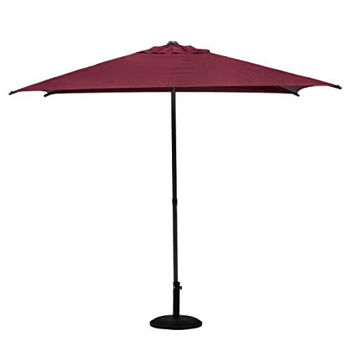 Hespéride - Parasol Droit Carré Soya Bordeaux - 2,5x2,5m - Haute Protection UV, Toile Amovible Déperlante et Orientable - Structure en Acier Traité Antirouille