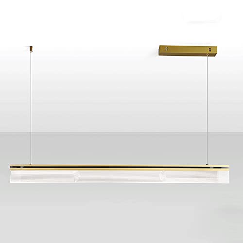 Suspension linéaire dorée pour salle à manger et salon moderne LED 80 cm