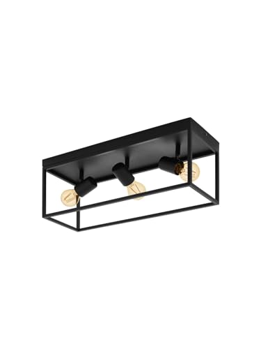 Plafonnier de plafond moderne vintage noir 3 lumières GL0556 luminaire salle à manger
