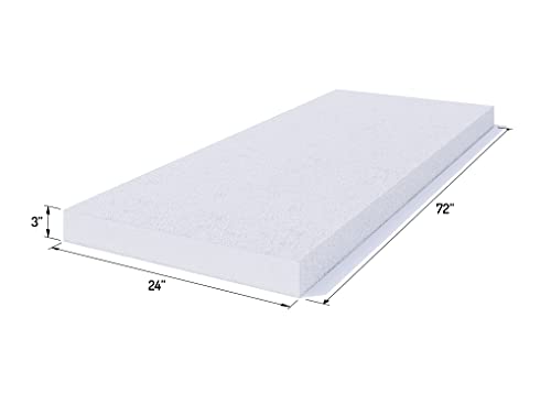 Foamy Foam 32472FFH High Density 3 Inch Thick, 24 Inch Wide, 72 Inch Long Upholstery Foam thumb #1