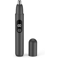 Nose Hair Trimmer, Rechargeable Cordless Painless Ear Eyebrow Trimming Tool Dual Edge Blades Razor Easy Cleansing with LED Light for Man Woman