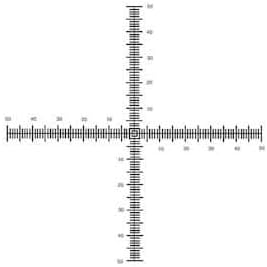 KR-613-21MM Microscope Eyepiece Reticle, Cross Scale Pattern, 21 mm Dia