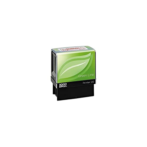 2000 PLUS Green Line Self-Inking Message Stamp, RECEIVED, 80% Recycled, 1 1/2" x 9/16" Impression, Red Ink (098372)