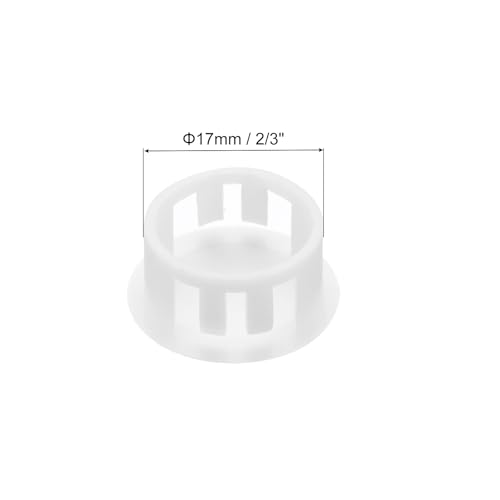 Image of MECCANIXITY 100PCS 17mm(11 /16 inch) White Plastic Hole Plugs, Flush Type Panel Hole Plugs Insert End Caps for Locking Hole Tubes Furniture Cabinet