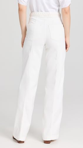 FRAME Women's Braided Waistband Wide Leg Jeans3