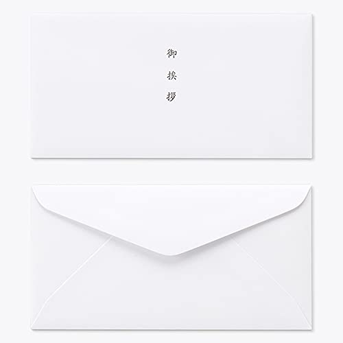 山櫻 封筒 洋6 ダイヤ貼 御挨拶入 PケントCoC 紙厚120g 〒枠ナシ 100枚 / B5三折用 白 無地 郵便番号枠なし 00407013-0100