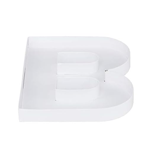 8" Small Fillable Cardboard Letter Shaped Mache Kids (White, B)
