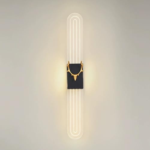 Ultra-Thin Black Metal Wall Sconce, 25W LED Bedside Lamp with