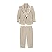 Boys Suits 6 Piece Tuxedo Set with Blazer Jacket Dress Shirt & Pants Vest Tie Brooch for Kids Wedding Prom for 1-14 Years