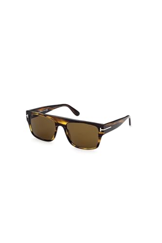 Image of Tom Ford DUNNING-02 FT 0907 Shiny Striped Brown /Roviex 55 /19 /145 men Sunglasses