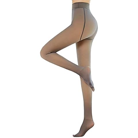 Joligiao Ladies Thermal Pantyhose Women Fake Translucent Tights Womens Opaque Microfibre Perfect Legs Slimming Women's Translucent Warm Fleece Tights Winter Fleece Lined Leggings Cover