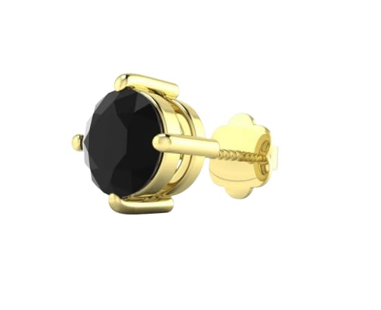 Classy Men Single Earring Stud Gold Black Diamond Earrings Original Certified ब्लैक डायमंड इयररिंग कान के टोपस Hira Ratna Kano Ke Bunde Vs1 Kala Heera Tops Kan Ke Kundal Trendy Men's Accessory-image-36