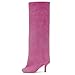 pinokino Knee High Boots Wide Calf Women Long Suede Square Toe Bootie Tall Cute Slouchy Fashion Boots Ladies Fall Boot Red Size 7