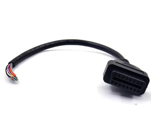 16pin obd2 Connector OBD2 OBD 2 16Pin Female Angle Connector OBD Female Wire Sockets Connector OBD ii Adapter Diagnostic Tools(Female 30CM 16 Pin)