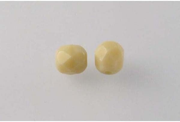 10pcs Fire Polished Faceted Beads Round 12 mm, Opaque Beige (13010), Bohemia Crystal Glass, Czechia 15119001