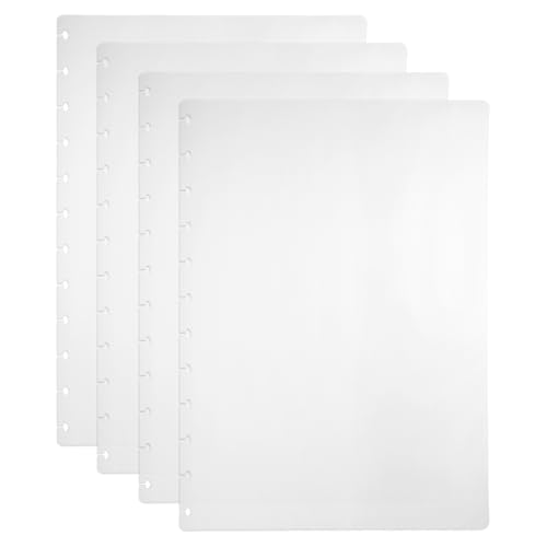 Couverture à disque en polypropylène A4 PATIKIL blanc lot de 2 pour bloc-notes