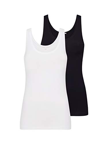 TOM TAILOR Denim Doppelpack Tanktop Trägershirt / Cami Shirt Damen, Schwarz (Black (14482), M