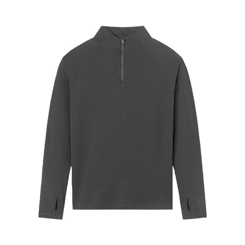 T-shirt de compression à manches longues pour homme avec col rond et zip