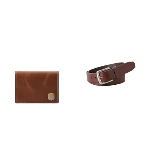 Portefeuille en cuir marron FOSSIL Homme avec ceinture Joe pour parfaire votre tenue de bureau