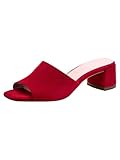 Tamaris Mule femme à talon bloc en cuir rouge 40 EU