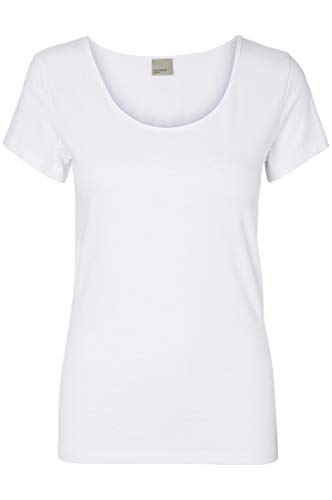 VERO MODA Damen T-Shirt VMMAXI My SS Soft U - Neck NOOS, Einfarbig, Gr. 38 (Herstellergröße: M), Weiß Bright White