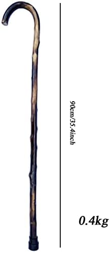 Miniatura 2 de Bastones de madera maciza de 35 pulgadas, punta de goma, madera natural, ligero y fuerte, bastón para hombres, capacidad de peso de 250 libras, A