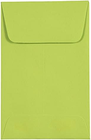 JAM PAPER #1 Coin Business Colored Envelopes - 2 1/4 x 3 1/2 - Ultra Lime Green - 25/Pack