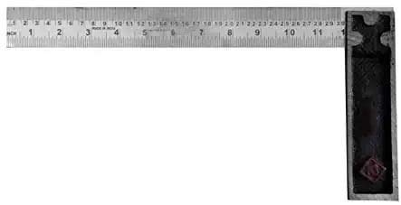Gajanan 12-inch Guniya Tri-Square Tool (Silver) for Measuring 90° Angles Between Two Surface (12 Inch)