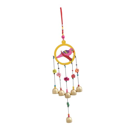 Carillon éolien perroquet en bois ZLBYGM : suspension poétique pour terrasse et balcon cocooning