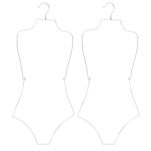 AMUSLESUR 2 Pezzi Appendiabiti Pieghevoli in Filo Metallico Argento per Costumi da Bagno e Bikini Espositore Porta e Slip per Organizzazione Guardaroba Bagno