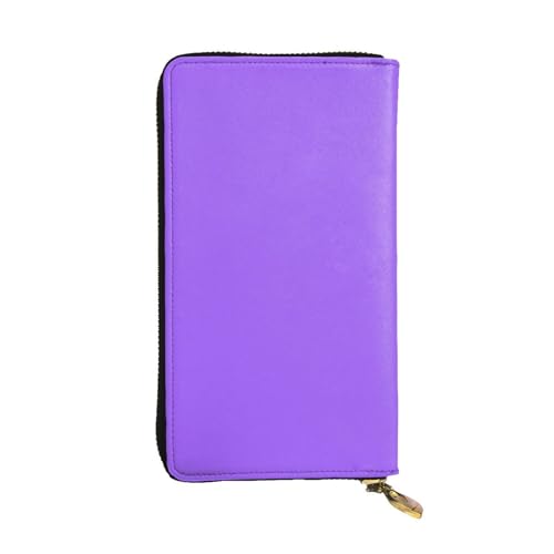 Portefeuille long en cuir de qualité avec doublure violet clair