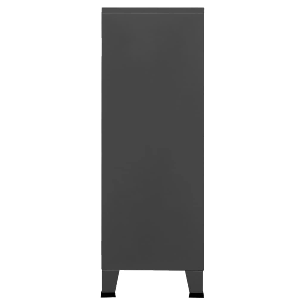 Willood Armario Industrial Documentos Oficina Despacho Archivos Estudio Almacenamiento Muebles Estante Metal Gris Antracita 75x40x115 cm