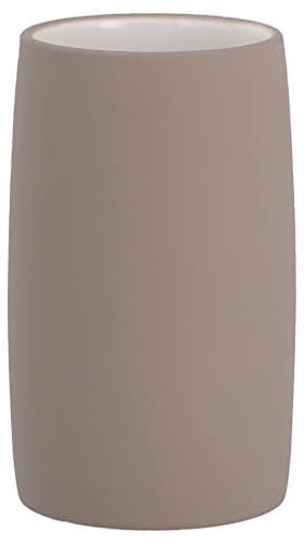 Södahl Gobelet à Dents Mono - Porte Brosse à Dents en Céramique - Diamètre 6,5 cm - Hauteur 11 cm - Taupe Cover