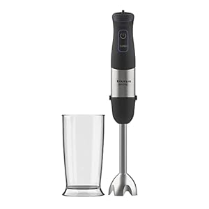 Taurus Staafmixer 1000 W | 20 snelheden | turbofunctie | 4 roestvrijstalen messen | ergonomisch zacht aanvoelend ontwerp | spatbescherming | accessoires | roestvrij staal | elektrisch | kunststof, zilver/zwart