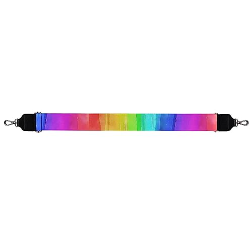 Image of Purse Strap Replacement Crossbody Straps for Women Men, Rainbow Design Adjustable Shoulder Strap Wide Bag Strap for Handbag Satchel Guitar Camera