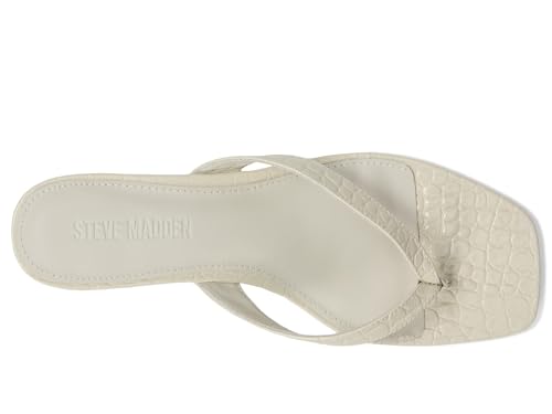 Steve Madden Women's Tracie Heeled Sandal, White Croco, 9